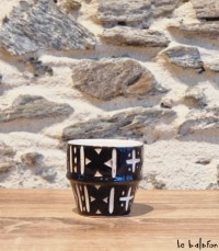 Tasse expresso motif Bogolan "Ina"