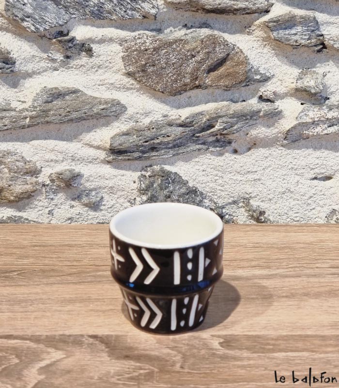 Tasse expresso motif Bogolan 