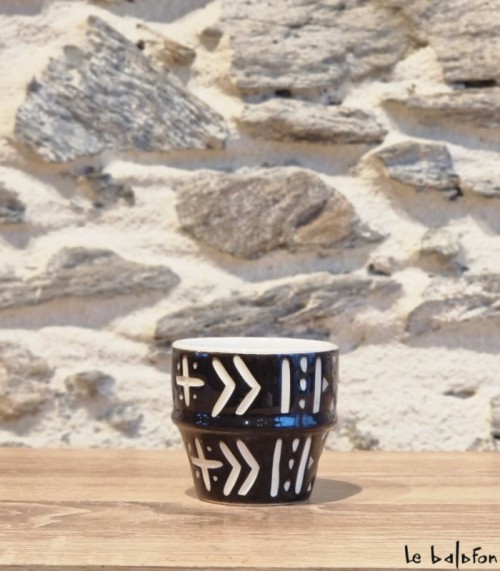 Tasse expresso motif Bogolan 