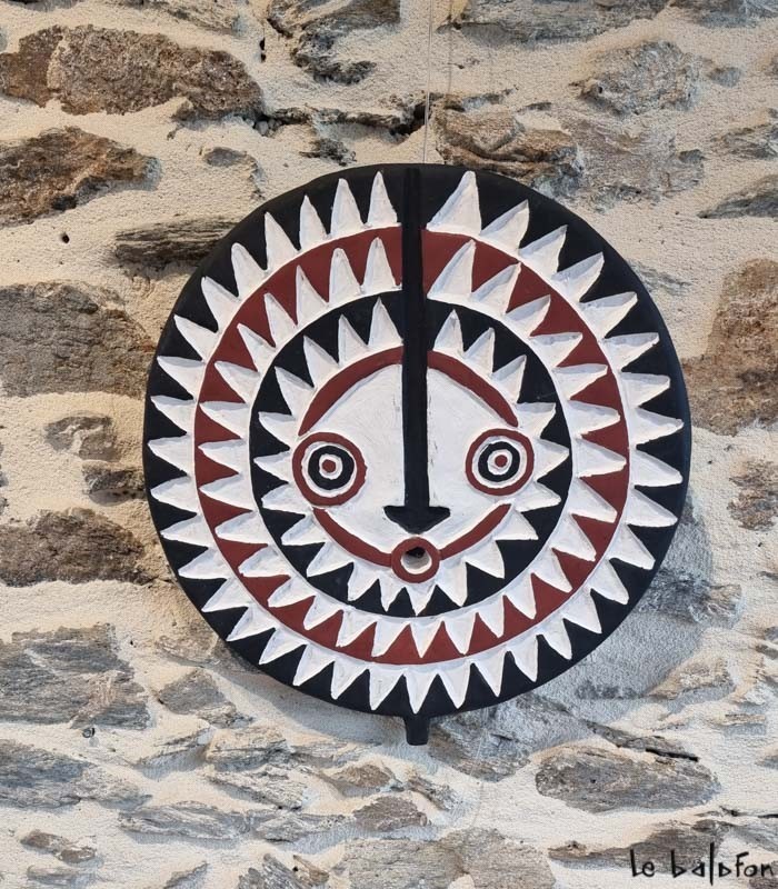 Masque Soleil Bwa marron et bleu (Dupliqué) - 1