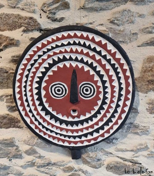 Masque Soleil Bwa marron et bleu (Dupliqué) - 2