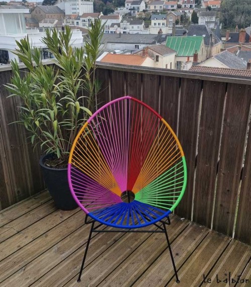 Fauteuil Acapulco multicolore assise bleue - 5