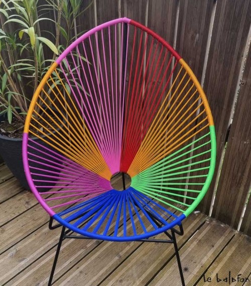 Fauteuil Acapulco multicolore assise bleue - 5