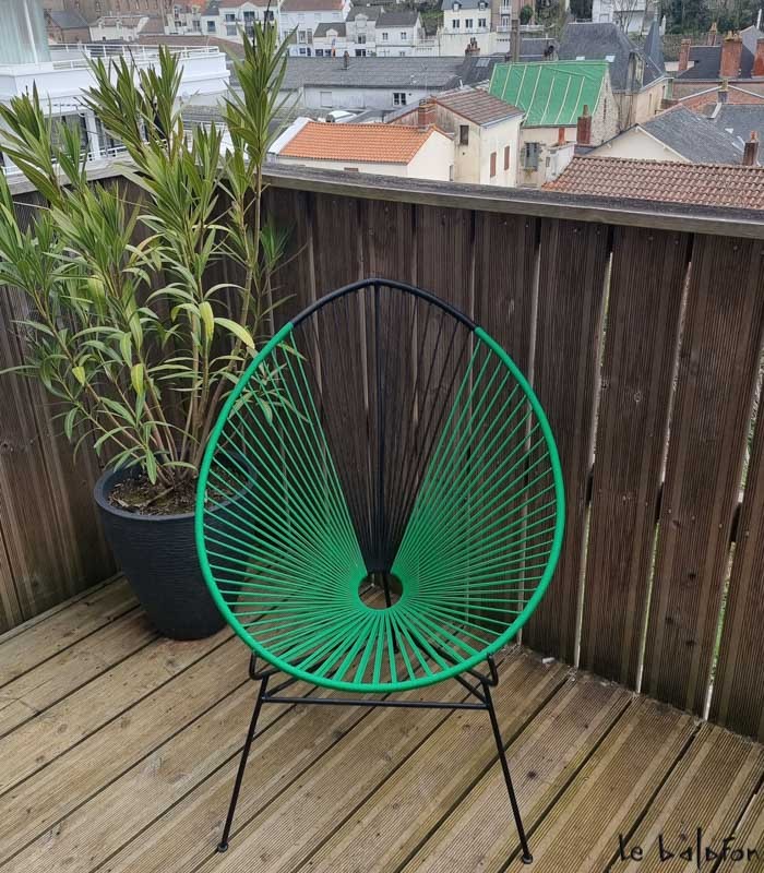 Fauteuil Acapulco vert et noir - 1