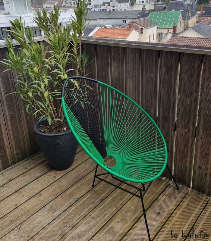 Fauteuil Acapulco vert et noir - 3