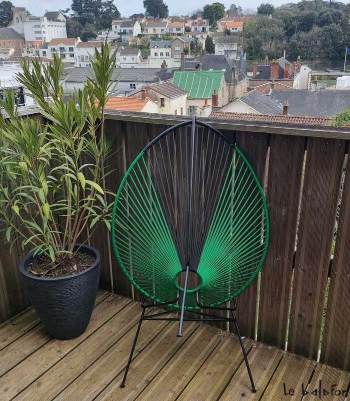Fauteuil Acapulco vert et noir - 4