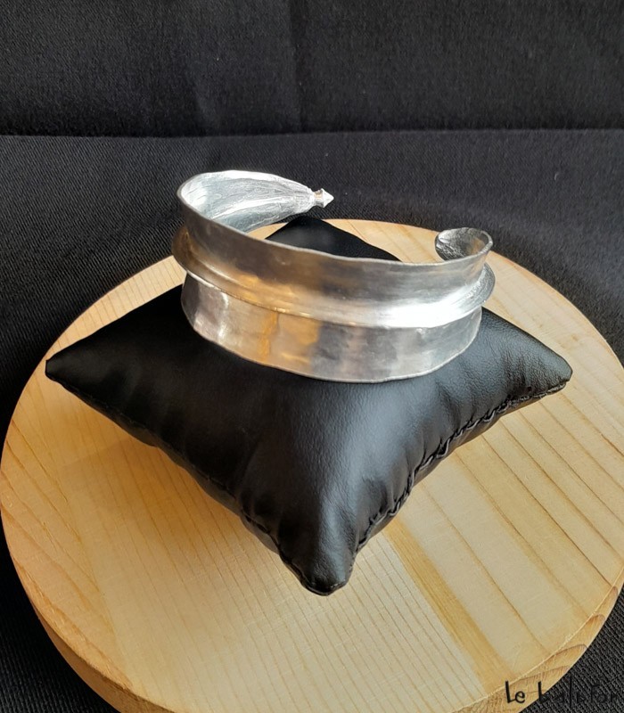 Bracelet manchette Peul argenté - 1