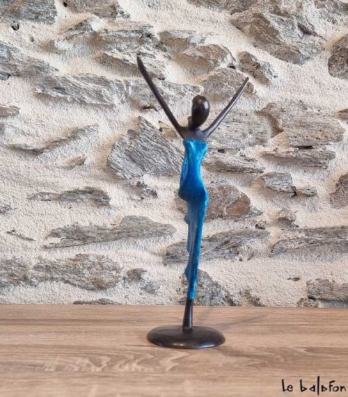 Sculpture en bronze 20 cm Bleu 