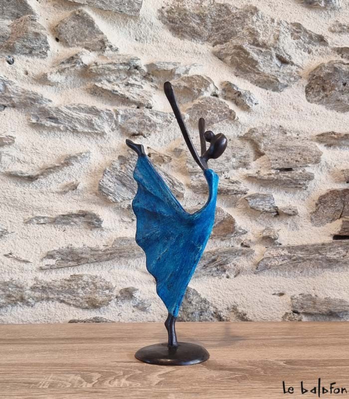 Sculpture en bronze 20 cm Bleu 
