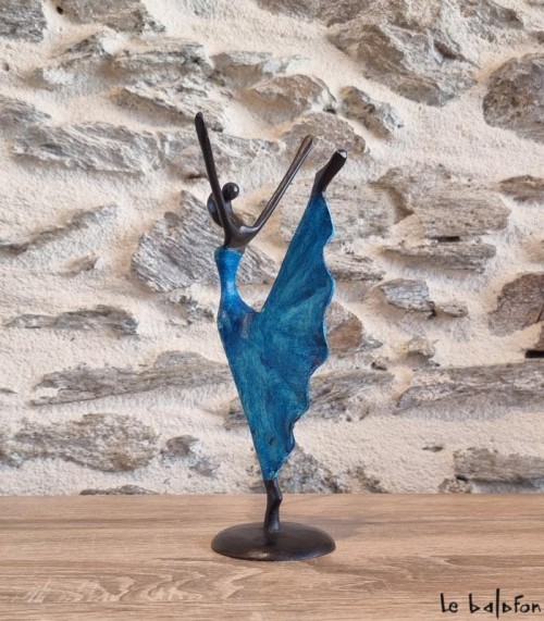 Sculpture en bronze 20 cm Bleu 