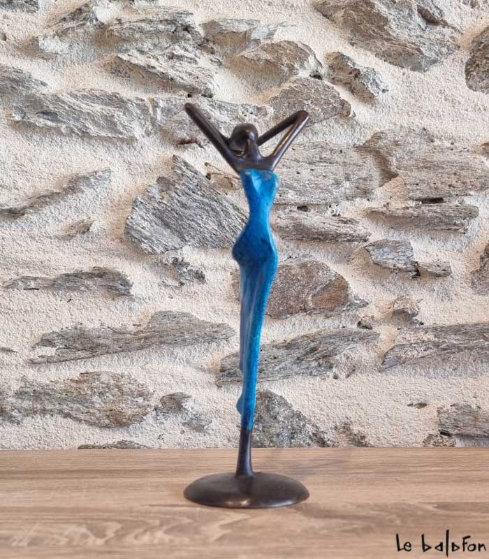 Sculpture en bronze 19 cm Bleu 