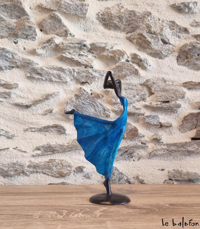 Sculpture en bronze 19 cm Bleu 