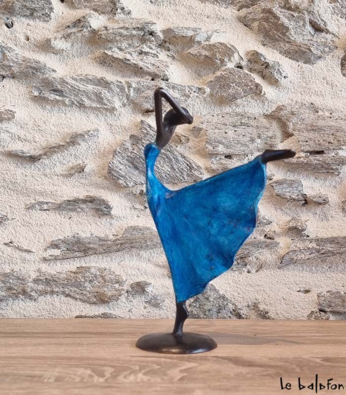 Sculpture en bronze 19 cm Bleu 