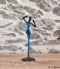 Sculpture en bronze 19 cm Bleu