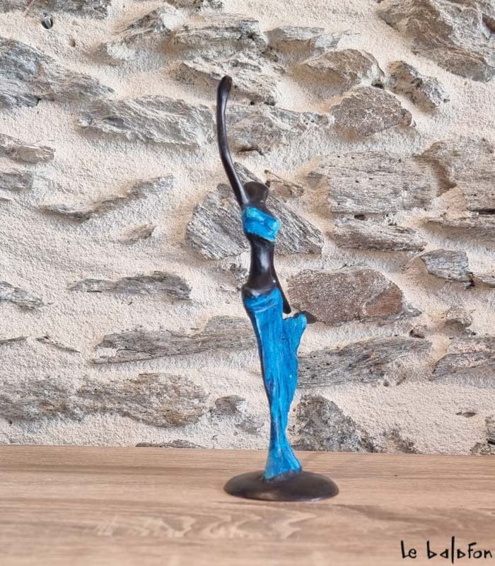 Sculpture en bronze 20 cm Bleu