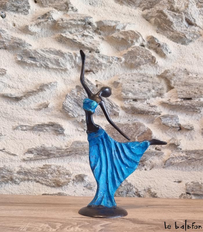 Sculpture en bronze 20 cm Bleu