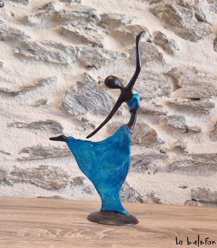 Sculpture en bronze 20 cm Bleu