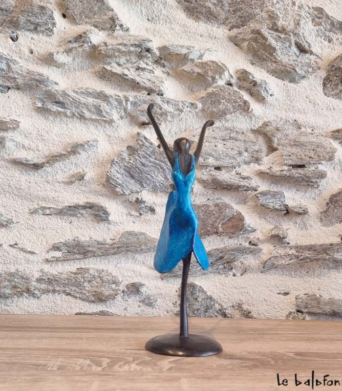 Sculpture en bronze 20 cm Bleu 