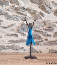 Sculpture en bronze 20 cm Bleu