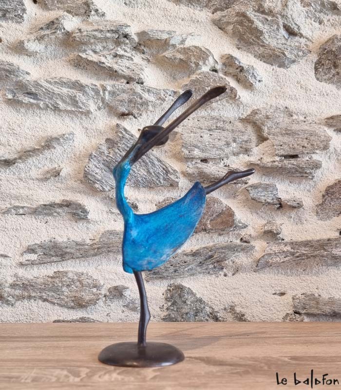 Sculpture en bronze 20 cm Bleu 