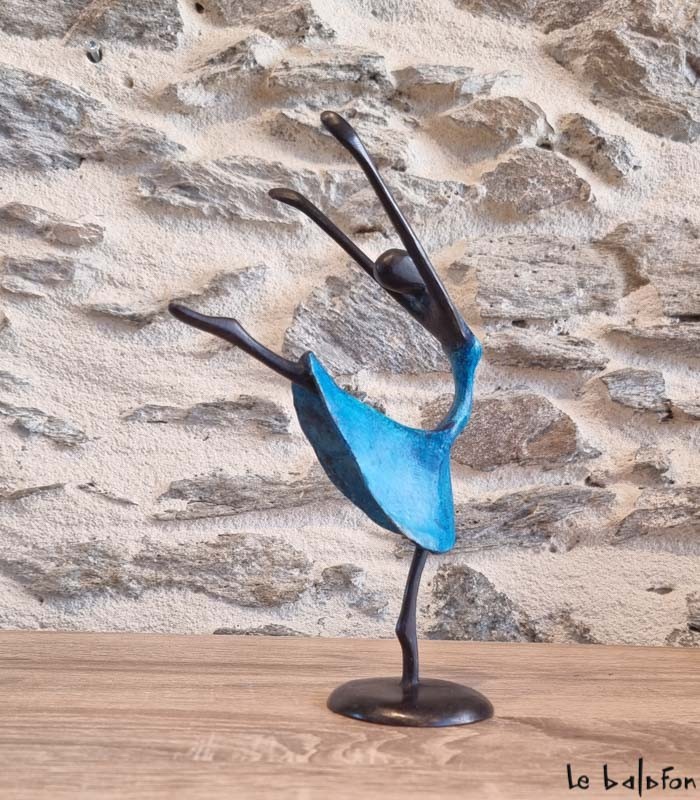 Sculpture en bronze 20 cm Bleu 