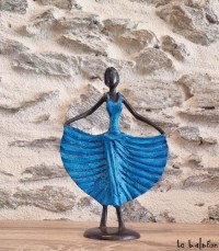 Sculpture en bronze 18 cm Bleu