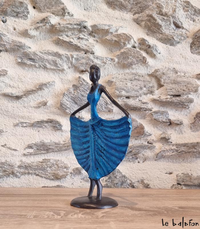 Sculpture en bronze 18 cm Bleu 