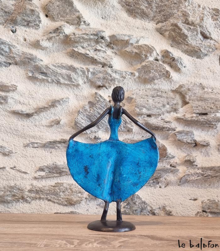 Sculpture en bronze 18 cm Bleu 