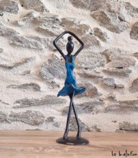 Sculpture en bronze 21 cm Bleu