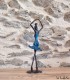 Sculpture en bronze 21 cm Bleu 