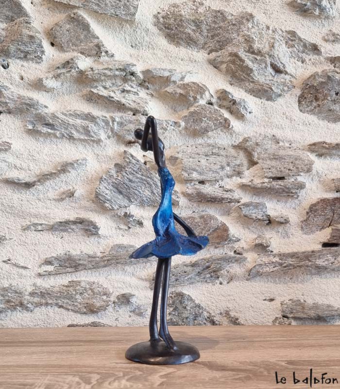 Sculpture en bronze 19 cm Bleu 