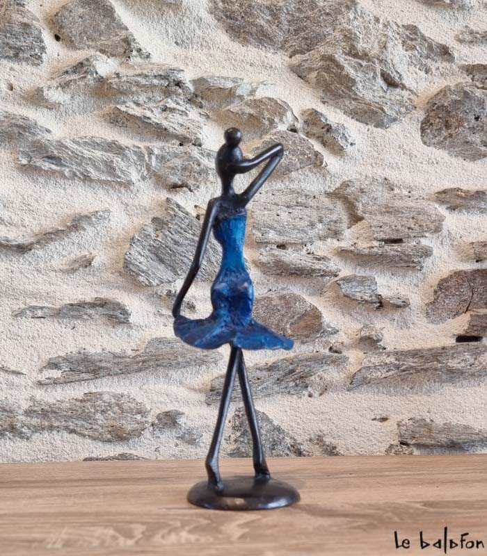 Sculpture en bronze 19 cm Bleu 