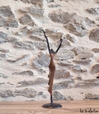 Sculpture en bronze 21 cm Marron