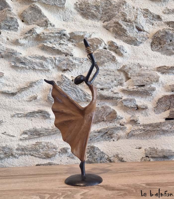 Sculpture en bronze 21 cm Marron