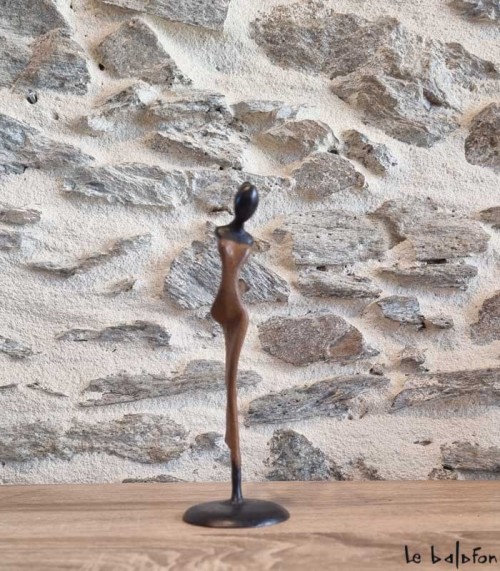 Sculpture en bronze 19 cm Marron 