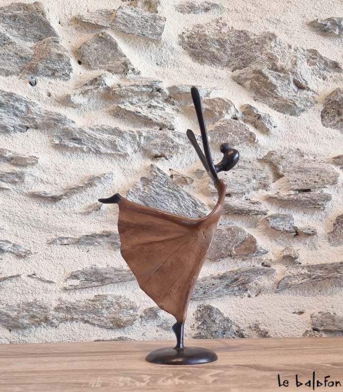 Sculpture en bronze 21 cm Marron