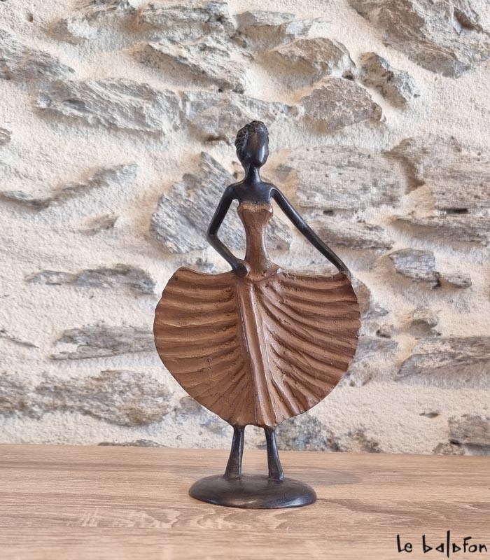 Sculpture en bronze 18 cm Marron 