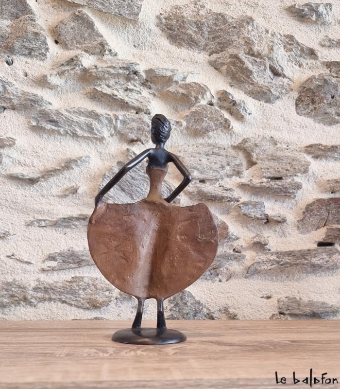 Sculpture en bronze 18 cm Marron 