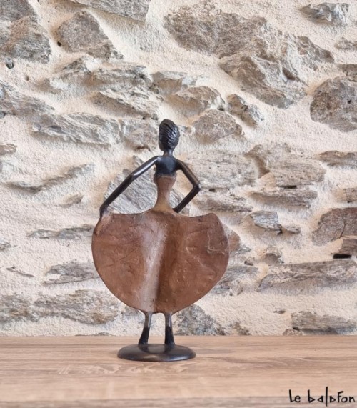 Sculpture en bronze 18 cm Marron 