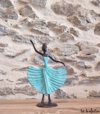 Sculpture en bronze 20 cm Vert d'eau