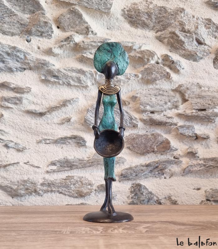 Sculpture en bronze 21 cm Vert d'eau