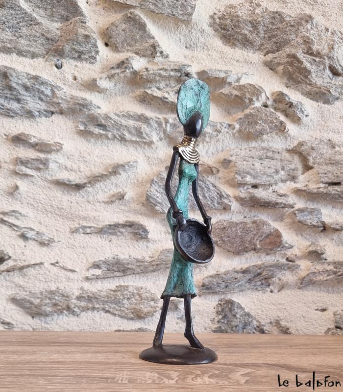 Sculpture en bronze 21 cm Vert d&#039;eau 