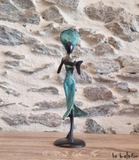 Sculpture en bronze 22 cm Vert d'eau