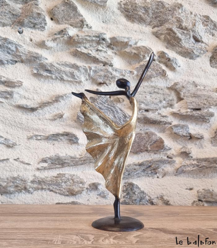 Sculpture en bronze 22 cm Doré 