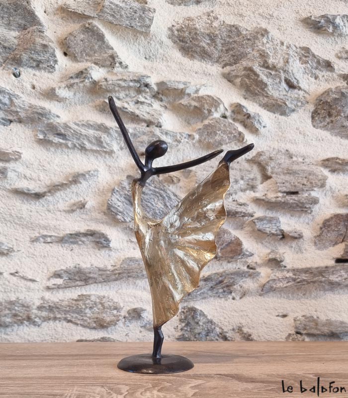 Sculpture en bronze 22 cm Doré 