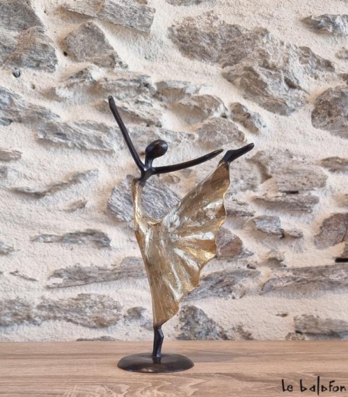 Sculpture en bronze 22 cm Doré 