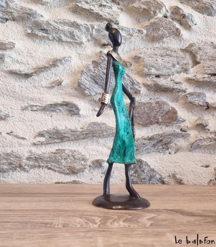 Sculpture en bronze 20 cm Vert