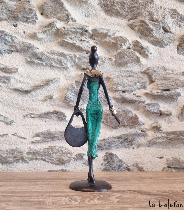 Sculpture en bronze 20 cm Vert