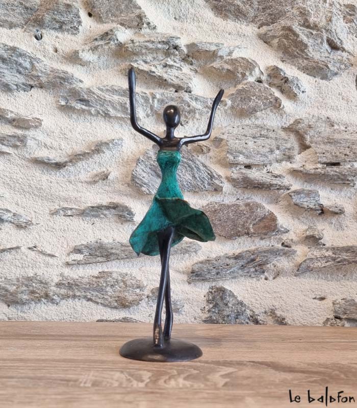 Sculpture en bronze 20 cm Vert 