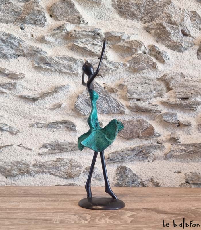 Sculpture en bronze 20 cm Vert 